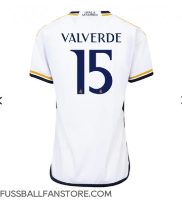 Real Madrid Federico Valverde #15 Replik Heimtrikot Damen 2023-24 Kurzarm